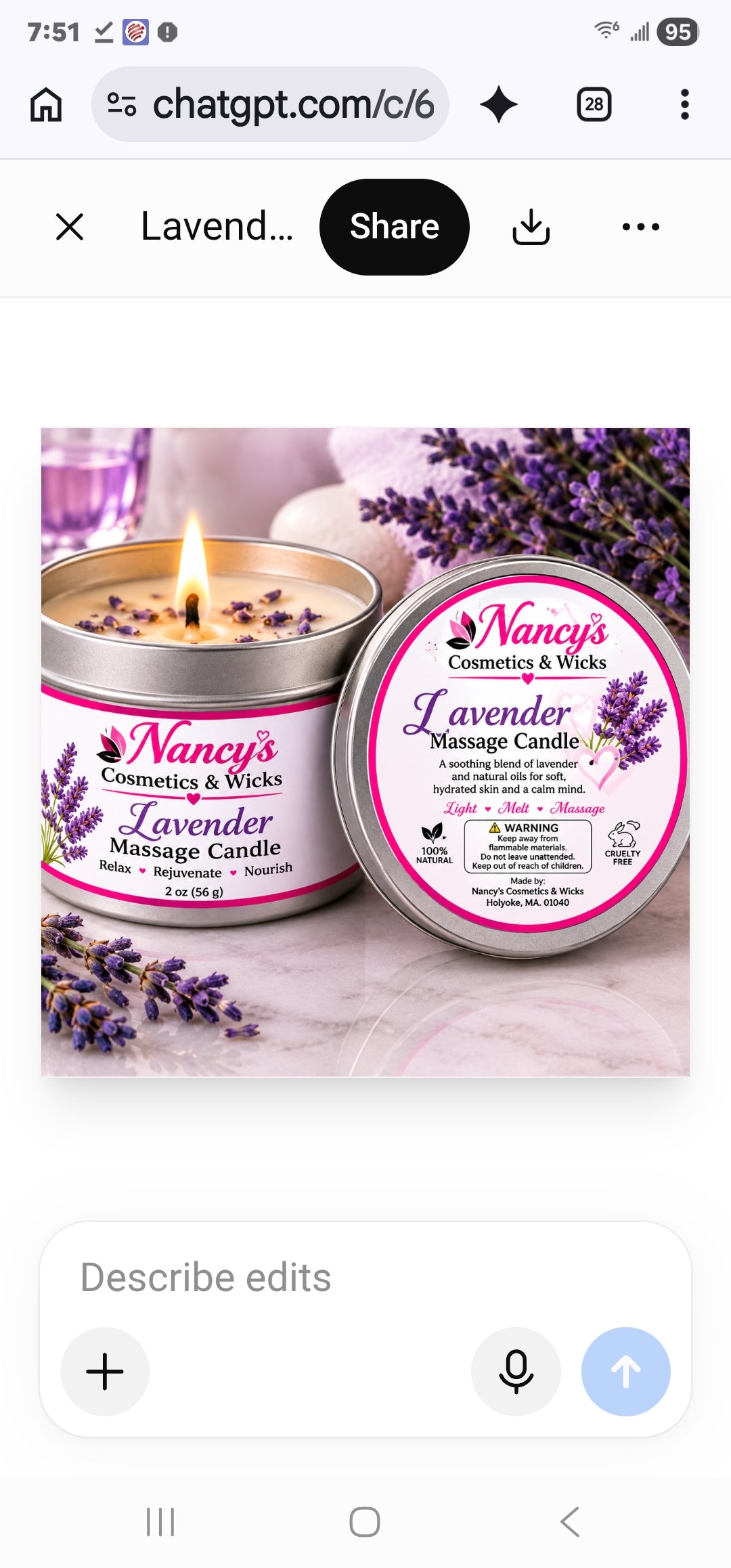 Lavanda Massage Candle